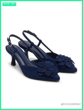 Women's Closed Pointed Toe Slingback Kitten Heels 2.4 Inch Memory